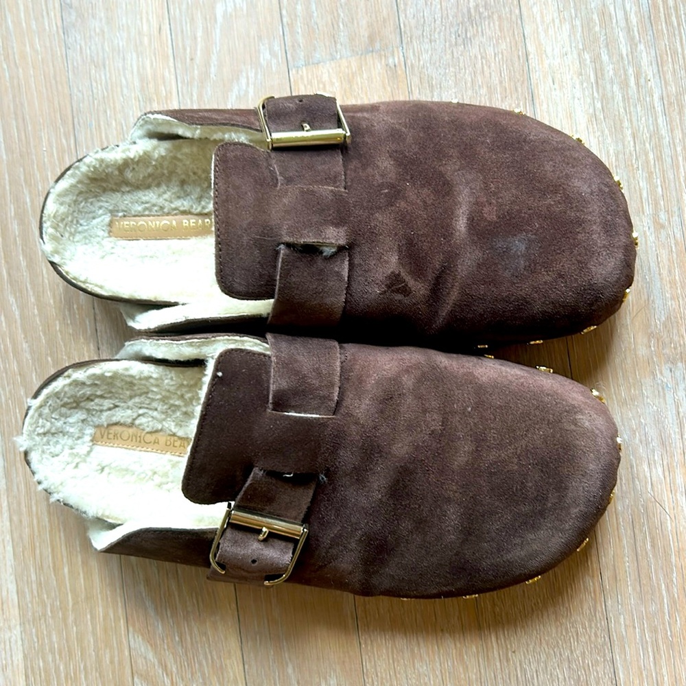 Veronica Beard Fern Shearling Clogs